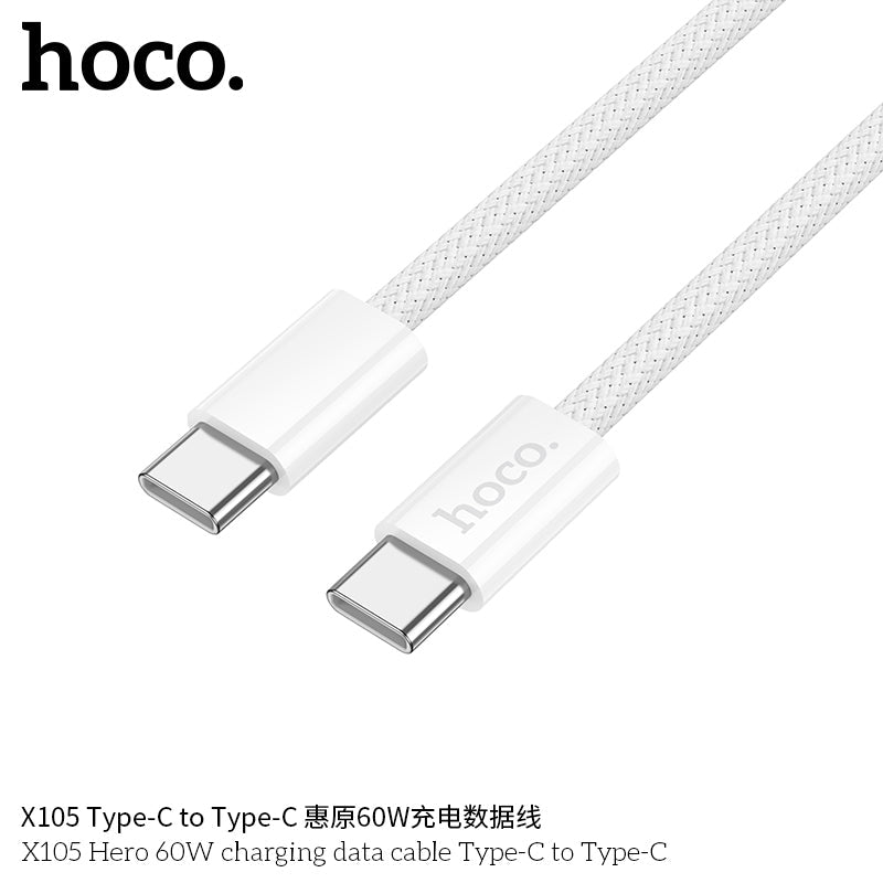 Hoco X105 Hero 60W charging data cable Type - C to Type - C 1M - Saif Al Najmi KwData CablesHocoSaif Al Najmi KwHoco-5160Hoco X105 Hero 60W charging data cable Type - C to Type - C 1M - Saif Al Najmi Kw